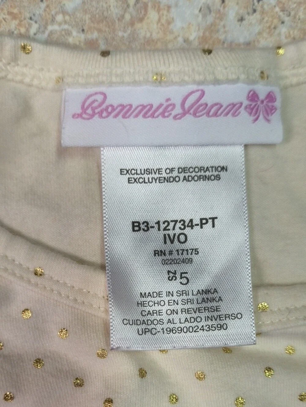 Bonnie Jean Cream & Blue Pumpkin Appliqué Dress with Floral Leggings Sz 5